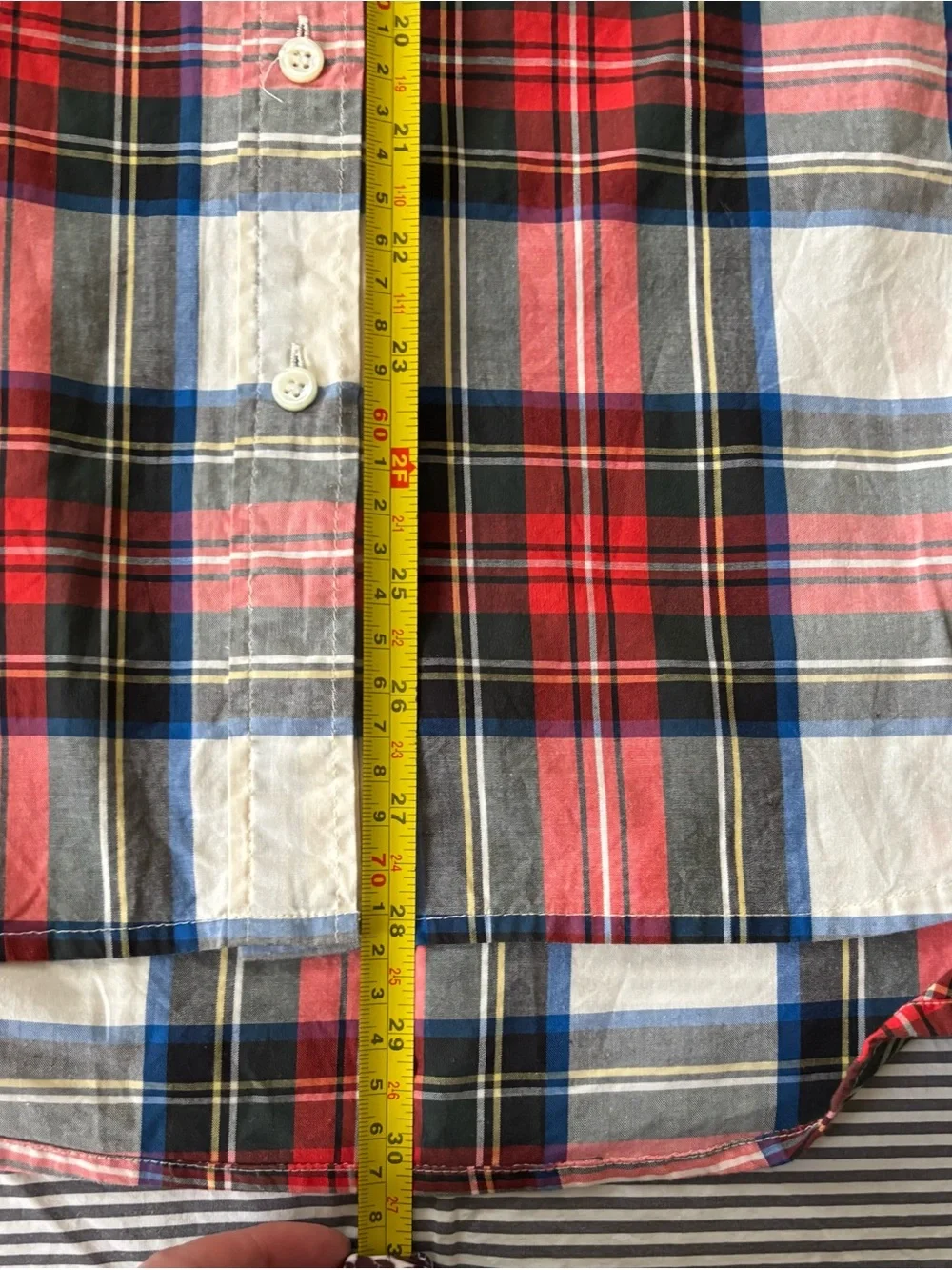 J. Crew Red, Blue and White Plaid Button-Down Shirt